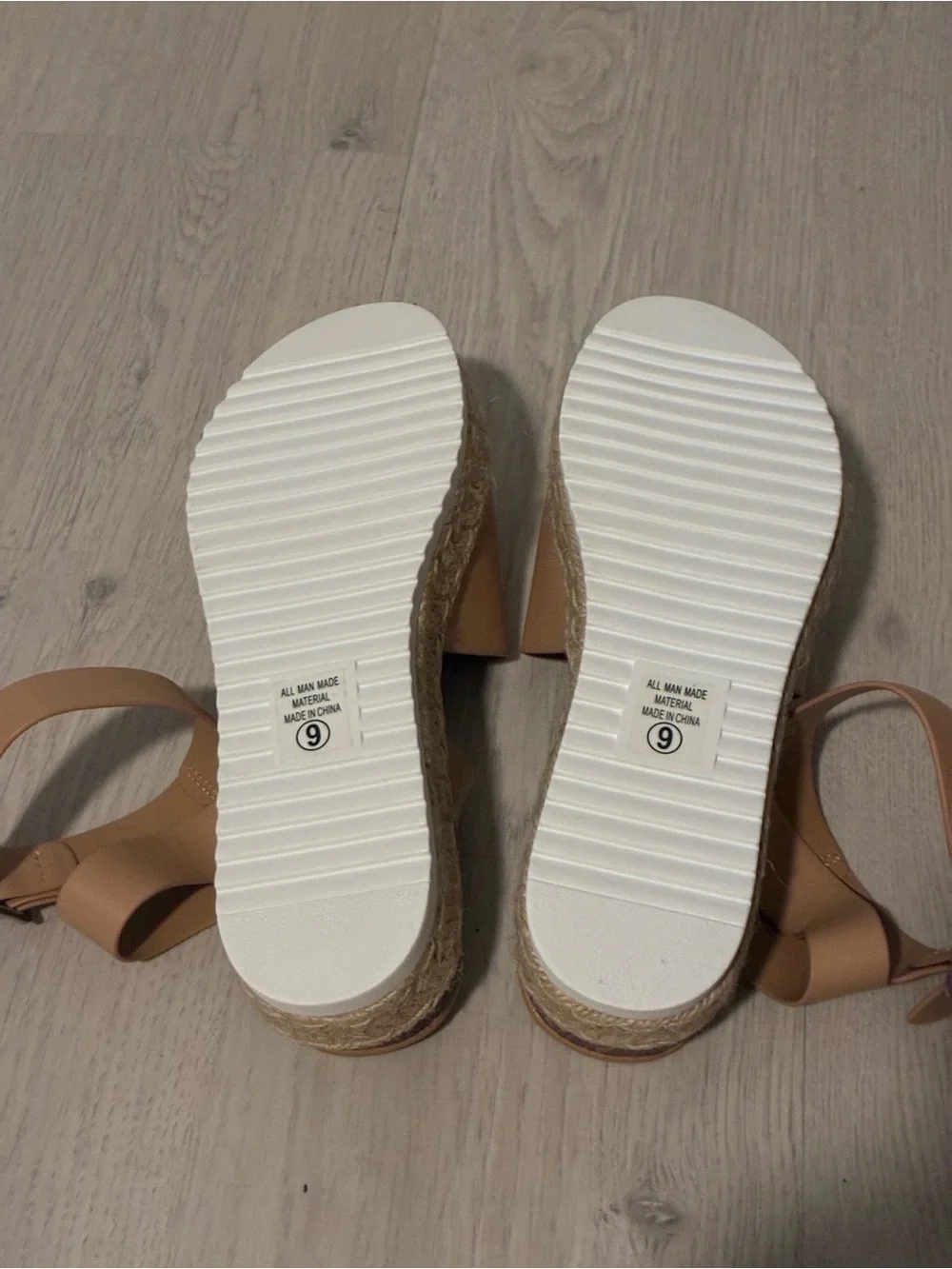 Soda Tan Platform Espadrille Ankle-Strap Sandals - NWOT- 9